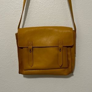 Vintage Inspired Abercrombie and Fitch Tan Leather Messenger Bag